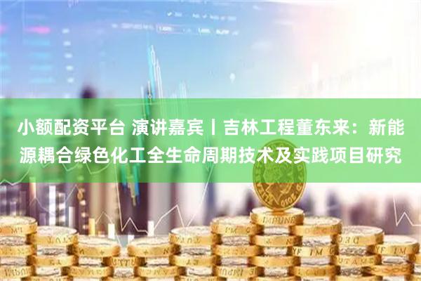 小额配资平台 演讲嘉宾丨吉林工程董东来：新能源耦合绿色化工全生命周期技术及实践项目研究