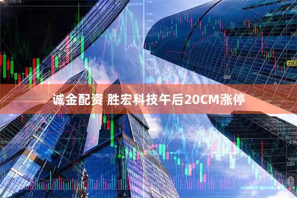 诚金配资 胜宏科技午后20CM涨停